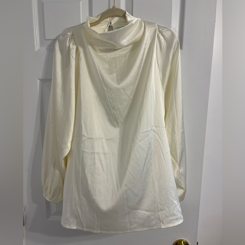 Silk Cowl Neck Top